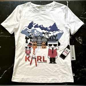 Karl Lagerfeld white short sleeve tee